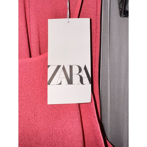 Zara Asymmetrical Pink coral Sleeveless Top - Size M - Picture 4 of 8